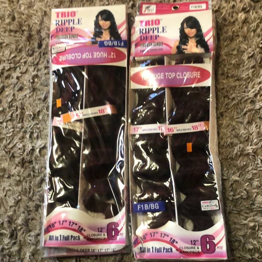 The brand is trio ripple deep Peruvian bundles, 100% real hair